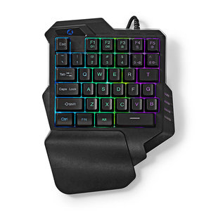 NEDIS GKBDS110BK WIRED GAMING RGB KEYBOARD SINGLE-HANDED CABLE LENGTH USB Type-A: 1.60m