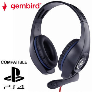 GEMBIRD GAMING HEADSET WITH VOLUME CONTROL PC/PS4 BLUE-BLACK REFURBISHED
