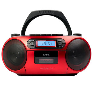 AIWA PORTABLE CD/MP3/USB/TAPE/BT WITH FM PLL RADIO RED