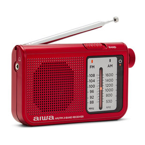 AIWA POCKET AM/FM RADIO WITH DUAL ANALOG TUNER RED