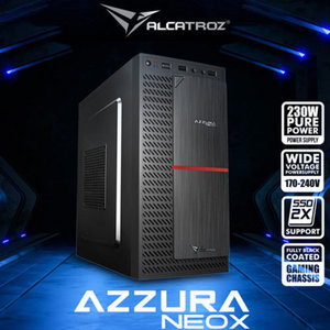 ALCATROZ MINI ATX PC CASE WITH PSU 450W AZZURA NEOX RED
