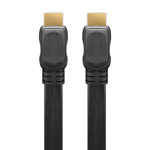 GOOBAY καλώδιο HDMI 2.0 με Ethernet 61277, flat, 18Gbit/s, 4K, 1m, μαύρο