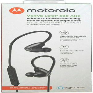 Motorola Verve Loop 500 Μαύρα αδιάβροχα ασύρματα Bluetooth 4.2 ακουστικά Handsfree με Active Noise Cancellation