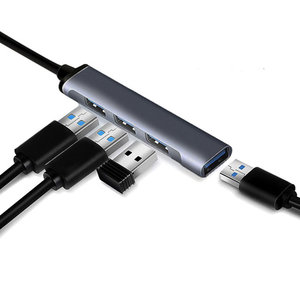 POWERTECH USB-C hub PTH-079, 4x USB θύρες, γκρι