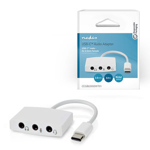 NEDIS CCGB65900WT01 USB 2.0 TYPE-C ADAPTER USB-C MALE - 3.5mm FEMALE 0.10m WHITE