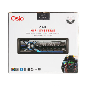 Osio ACO-4718UBT Ηχοσύστημα Αυτοκινήτου με 7 Φωτισμούς FM, USB, SD, Aux-In, Bluetooth  4 x 45W