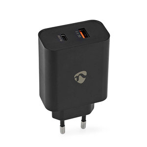 NEDIS WCPD65W130BK WALL CHARGER WITH 2 OUTPUTS USB-A / USB-C 65W