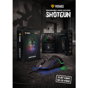 YENKEE YMS 3030ΒΚ SHOTGUN Ενσύρματο Ultra Light Ποντίκι Gaming, 6400 DPI με RGB φωτισμό και προγραμματιζόμενα πλήκτρα