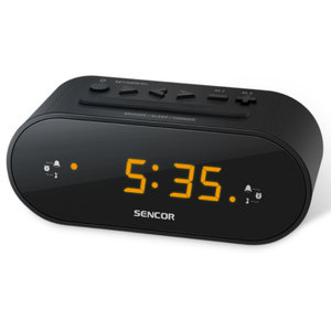 SENCOR SRC 1100 B Ψηφιακό ρολόι επιτραπεζιο με ξυπνητήρι και ραδιόφωνο, Μαύρο