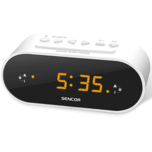 SENCOR SRC 1100 W Ψηφιακό ρολόι επιτραπεζιο με ξυπνητήρι και ραδιόφωνο, Λευκό