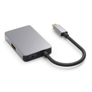 POWERTECH USB-C hub PTH-102, USB-C & 3x USB θύρες, 10Gbps, γκρι