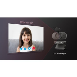 FOSCAM web κάμερα W25, USB, 2MP, Full HD, mic, 84° γωνία θέασης, μαύρη