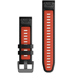GARMIN QuickFit 22mm Black/Flame Red Silicone Band