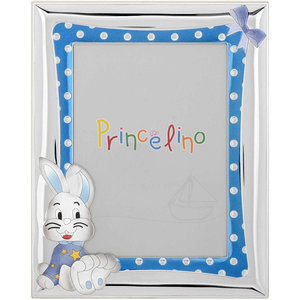 Διακοσμητική ασημένια παιδική κορνίζα PRINCELINO (9 x 13 cm)