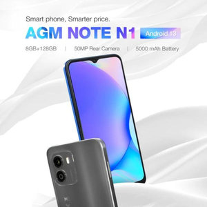AGM NOTE Ν1 Γκρι Smart κινητό τηλέφωνο 8πύρηνο, Dual SIM και Camera 50MP (8GB/128GB) με Bluetooth, USB, SD, 4G, GPS, 6.52″, HD+, Android 13 και προστατευτική θήκη TPU
