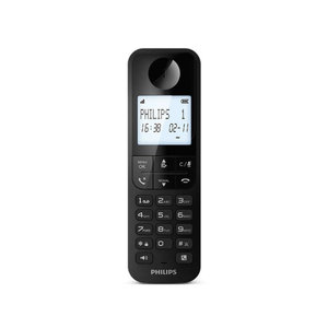 Philips D2701B/GRS Μαύρο (Ελληνικό Μενού) Ασύρματο τηλέφωνο με ανοιχτή ακρόαση, φωτιζόμενη οθόνη, φραγή κλήσεων και 50 μνήμες