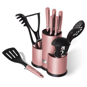 Berlinger Haus Σετ μαχαίρια και εργαλεία κουζίνας 12 τμχ. με βάση στήριξης I-Rose Collection BH-6252NA