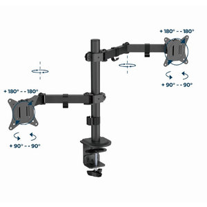 GEMBIRD ADJUSTABLE DESK MOUNTED DOUBLE MONITOR ARM 17'-32'