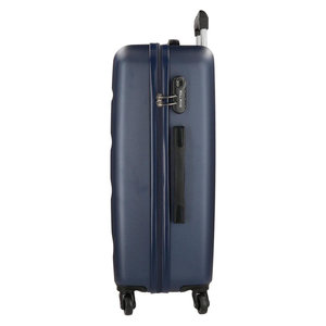 Roll Road βαλίτσα μεσαία ABS 65x46x23cm σειρά Flex Navy Blue