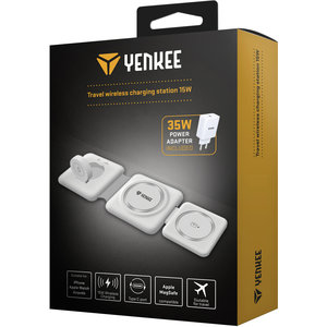 YENKEE YAC 5330 3v1 Ασύρματος Φορτιστής με Συμβατότητα Magsafe, Λευκός