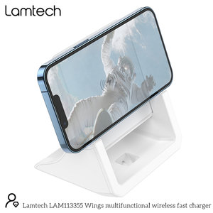 LAMTECH WIRELESS FAST CHARGER 15W WITH STAND WHITE