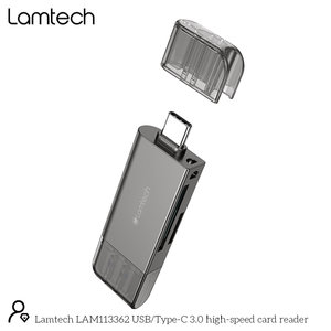 LAMTECH USB/TYPE-C 3.0 HIGH SPEED CARD READER METAL GREY