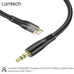 LAMTECH AUDIO CABLE TYPE-C TO 3.5MM JACK BLACK 1M