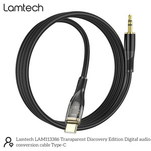 LAMTECH AUDIO CABLE TYPE-C TO 3.5MM JACK BLACK 1M