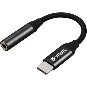 YENKEE YTC 102 Μετατροπέας από USB C male σε Jack 3.5mm female, 6.5cm, Μαύρος
