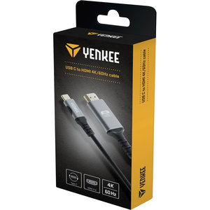 YENKEE YCU 430  Καλώδιο USB C σε HDMI 4K/60HZ μήκους 1,5m, Μαύρο