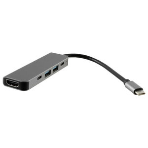 NSP N16 Γκρι USB-C Hub 5 σε 1 (8340239) Type-C σε HDMI 4K με 2 θύρες USB 3.0+2.0, PD 3.0 και Type-C 3.0