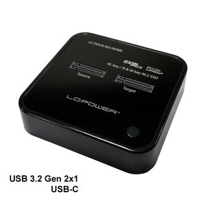 LC-POWER DOCKING STATION FOR TWO NVME-M2 SSD USB3.2