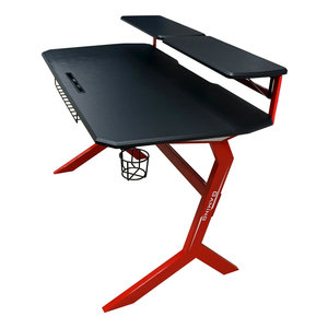LC-POWER GAMING DESK WITH EXTRA SHELVES BLACK/RED