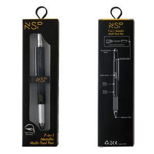 NSP PE-NS-NSP07IN1B Μαύρο μεταλλικό στυλό 7 σε 1 (8331046) με μαύρο μελάνι