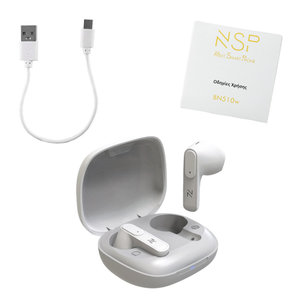 NSP BN510W NSPods Λευκά αδιάβροχα ασύρματα Bluetooth V5.3, Handsfree in-ear ακουστικά IPX4 με θήκη φόρτισης