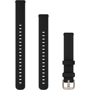 GARMIN Quick Release 14 mm Black silicone band with Cream Gold hardware