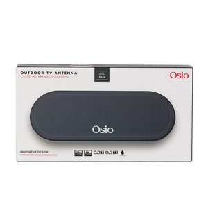Osio OTA-3034 Μαύρη αδιάβροχη κεραία τηλεόρασης εξωτερικού χώρου IPX4, 1080p+4K – 25.5 x 9.5 x 2.5cm