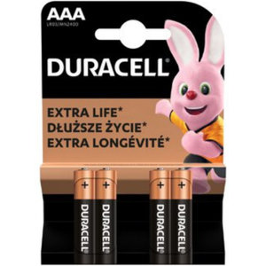 Duracell LR03 Αλκαλικές Μπαταρίες AAA 1.5V 4τμχ
