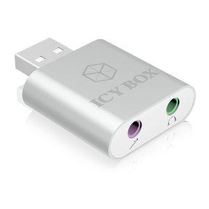 ICY BOX IB-AC527 USB 2.0 to Audio/Mic jack Adapter, black / 70573