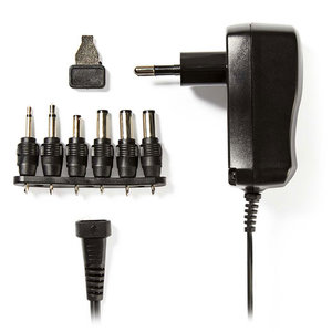 NEDIS ACPA006 Universal AC Power Adapter, 3/4.5/5/6/7.5/9/12 VDC, 0.6 A