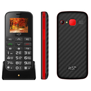 NSP 2000DS RED (8220296) (Ελληνικό Μενού) Κινητό τηλέφωνο Dual SIM με Bluetooth, οθόνη 1.8″, κουμπί SOS και ΔΩΡΟ hands-free