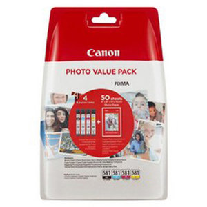 CANON CLI-581 Photo Value Pack 4 Inks (BK/C/M/Y) + 50 Sheets Photo Paper 10x15 cm (2106C005)  (hot weekends - ULTIMATE OFFERS)